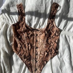 Snake print corset top